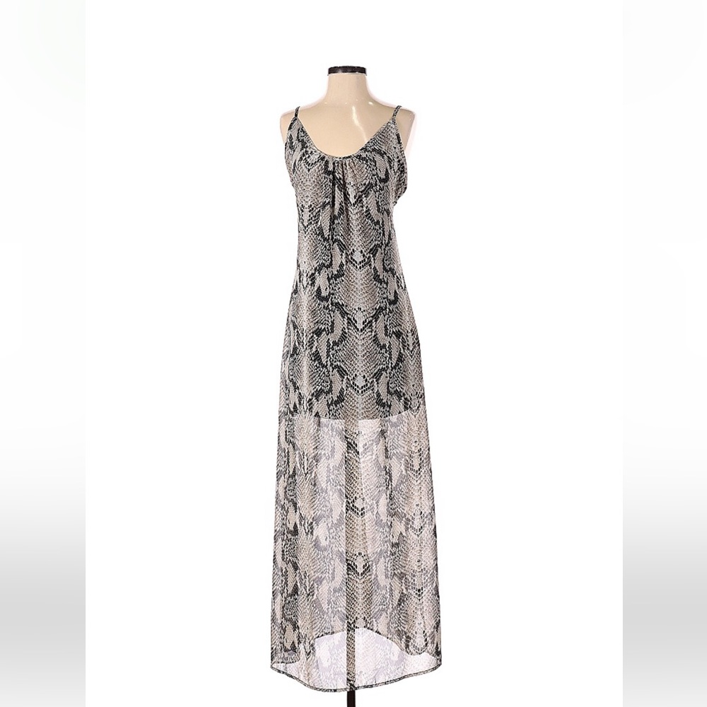 Low back snakeskin maxi dress